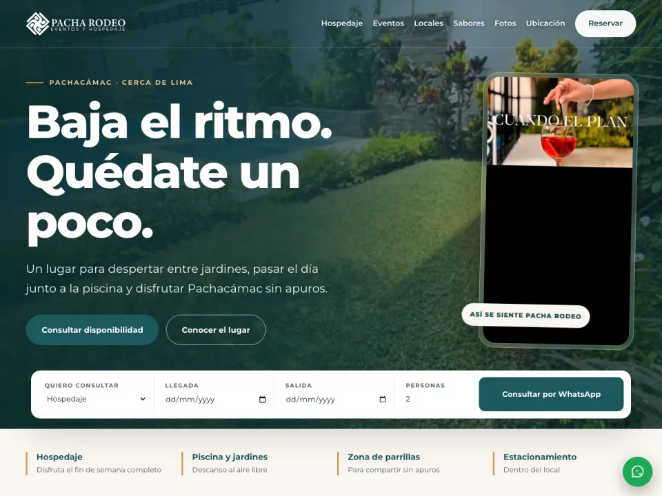 Current Pacha Rodeo website homepage